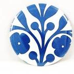 Pocket mirror - Blue and wh..
