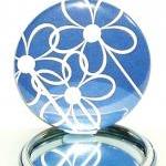 Pocket mirror Blue and Whit..