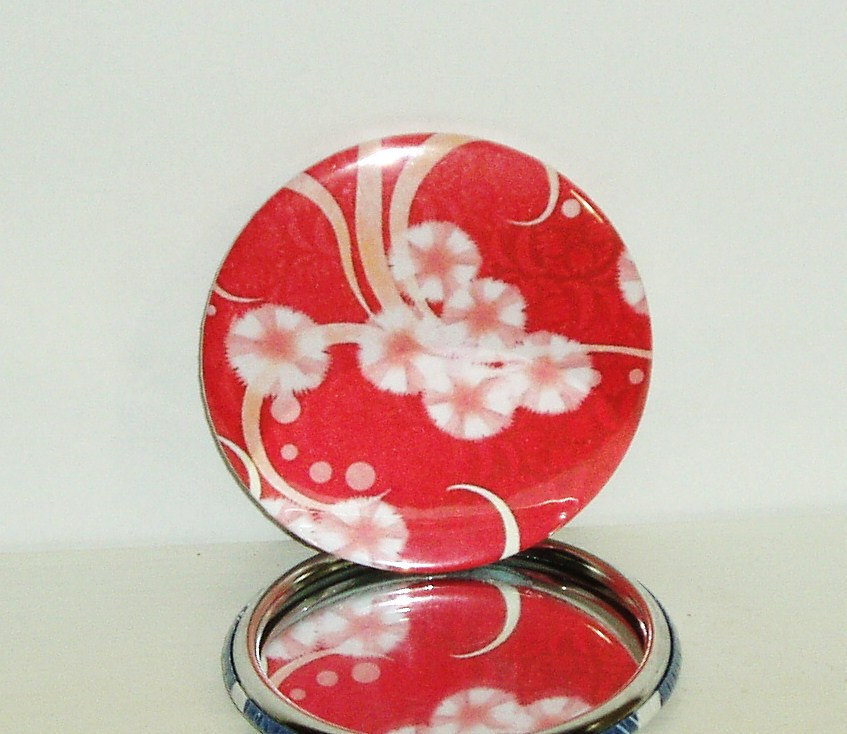 Pocket mirror Pink Cherry Blossom