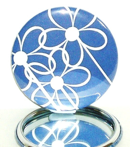 Pocket mirror Blue and White floral pocket mirror