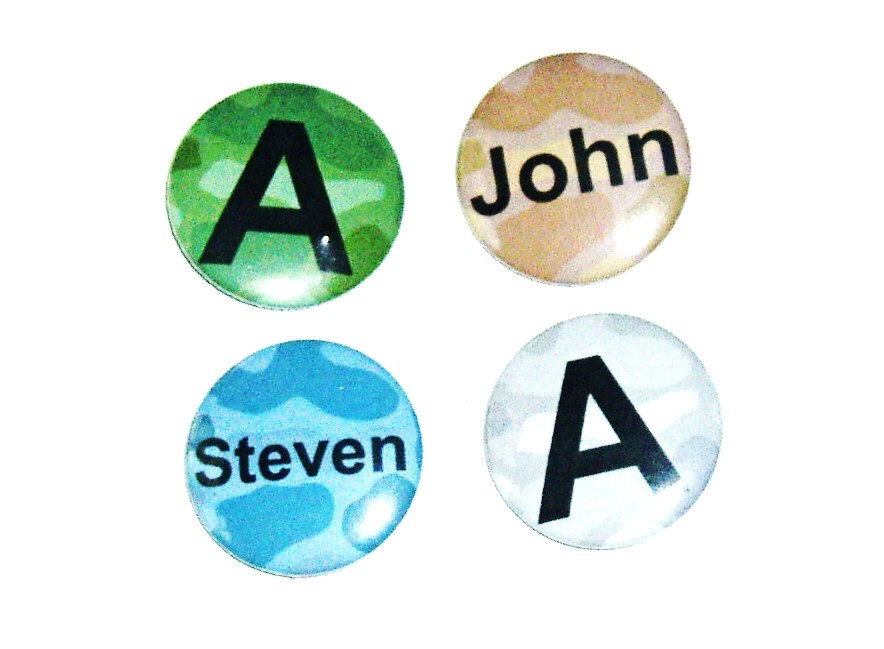 Pinback button badges - Camo name badges - 3 sizes