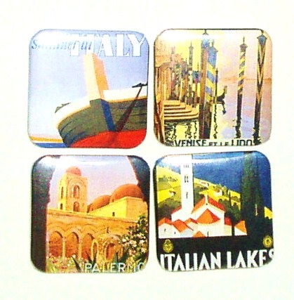 Fridge Magnet set - Italy - 4 refrigerator magnets (fms1)