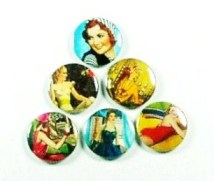 Fridge magnet set - Retro Women - refrigerator magnets (fm630